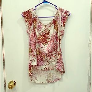 Lucky brand flowery top with cold shoulder style
